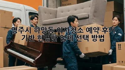 영주시 하망동 이사청소 예약: 후기 기반 현명한 업체 선택 방법